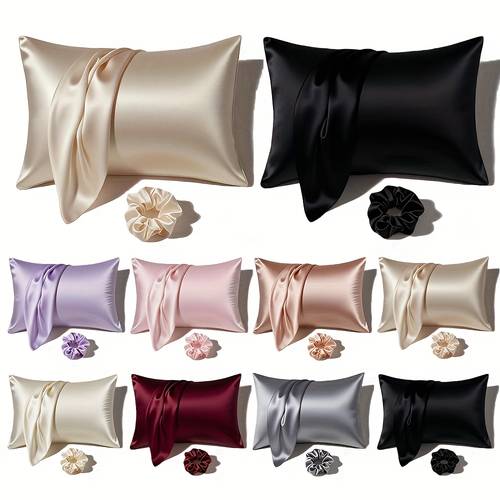 1 satin envelope pillowcase 1 scrunchie home decor beauty salons single user bedding polyester hand wash only