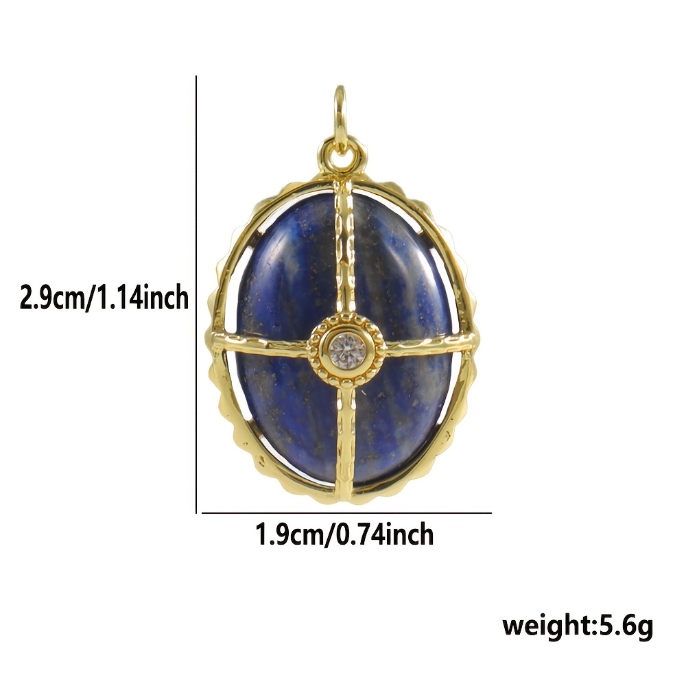 Copper Natural Stone Square Oval Pendant DIY Bracelet Necklace