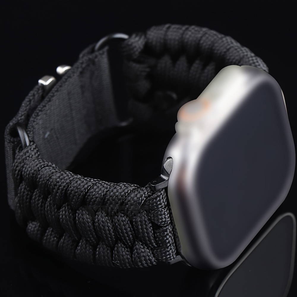 E-shop Handgewebtes Paracord-Uhrenarmband kompatibel mit Apple Watch Serie 11, 10, 9, 8, 7, 6, SE, 5, 4, 3. Nylon-Armband mit C-Schnalle passend für