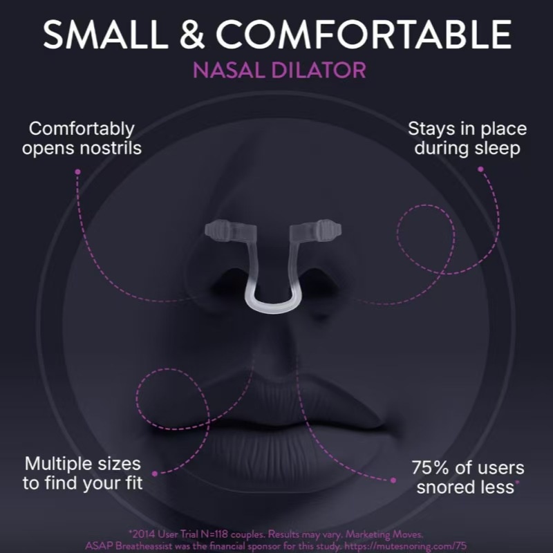 Nasal Dilator Snoring Solution Starter Pack - Snore Less & Sleep Better, Comfortable Breathing Aid for Improved Airflow, No Power Needed, Easy to Use, Sleep Apnea Treatment | Ergonomic Design | Plastic Construction, Snoring Solution