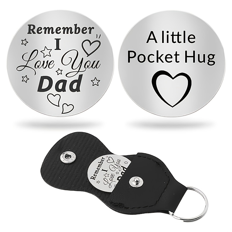 TEMU 1 Dad Keychain Gift, A Pocket Hug With A Message, An Emotional Keepsake For Father, A Birthday And Appreciation Present Christmas Decoration