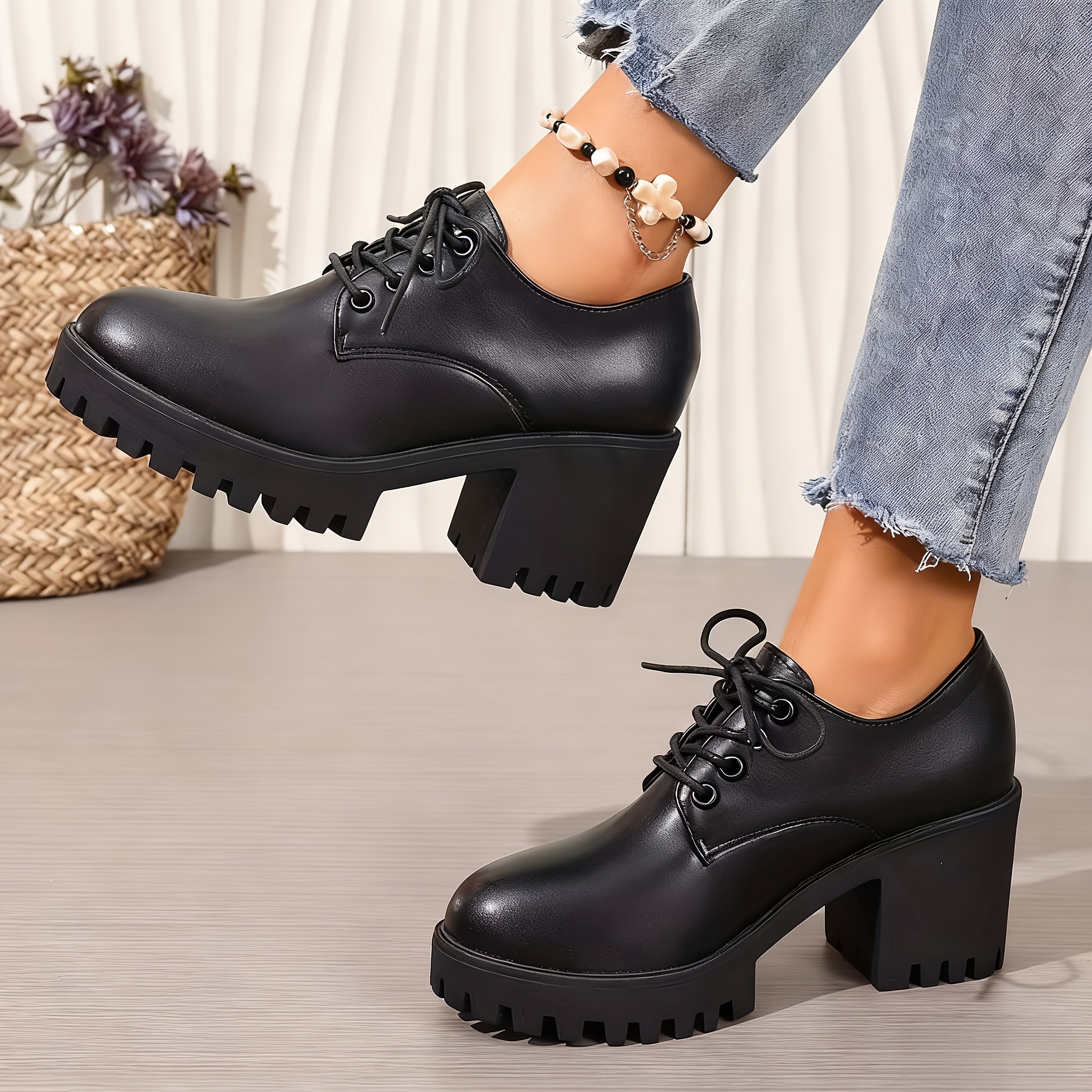 formal low heel womens dress shoes Women's Lace-Up Oxford Ankle Boots – Pointed Toe For Business Or corporatenatalie25