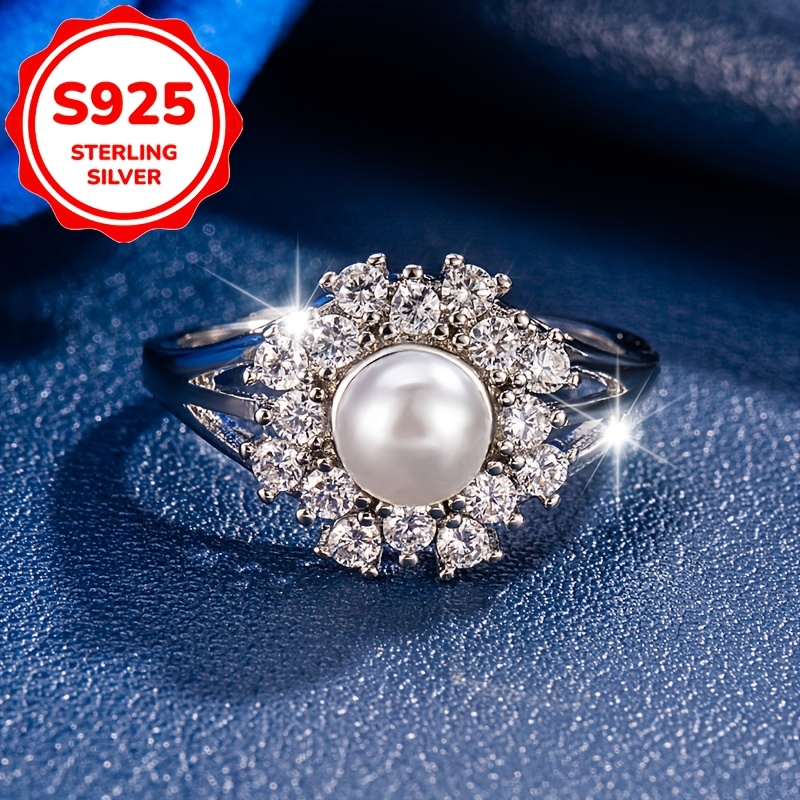 Women's Vintage Micro-Pave Flower Ring, Elegant Gift