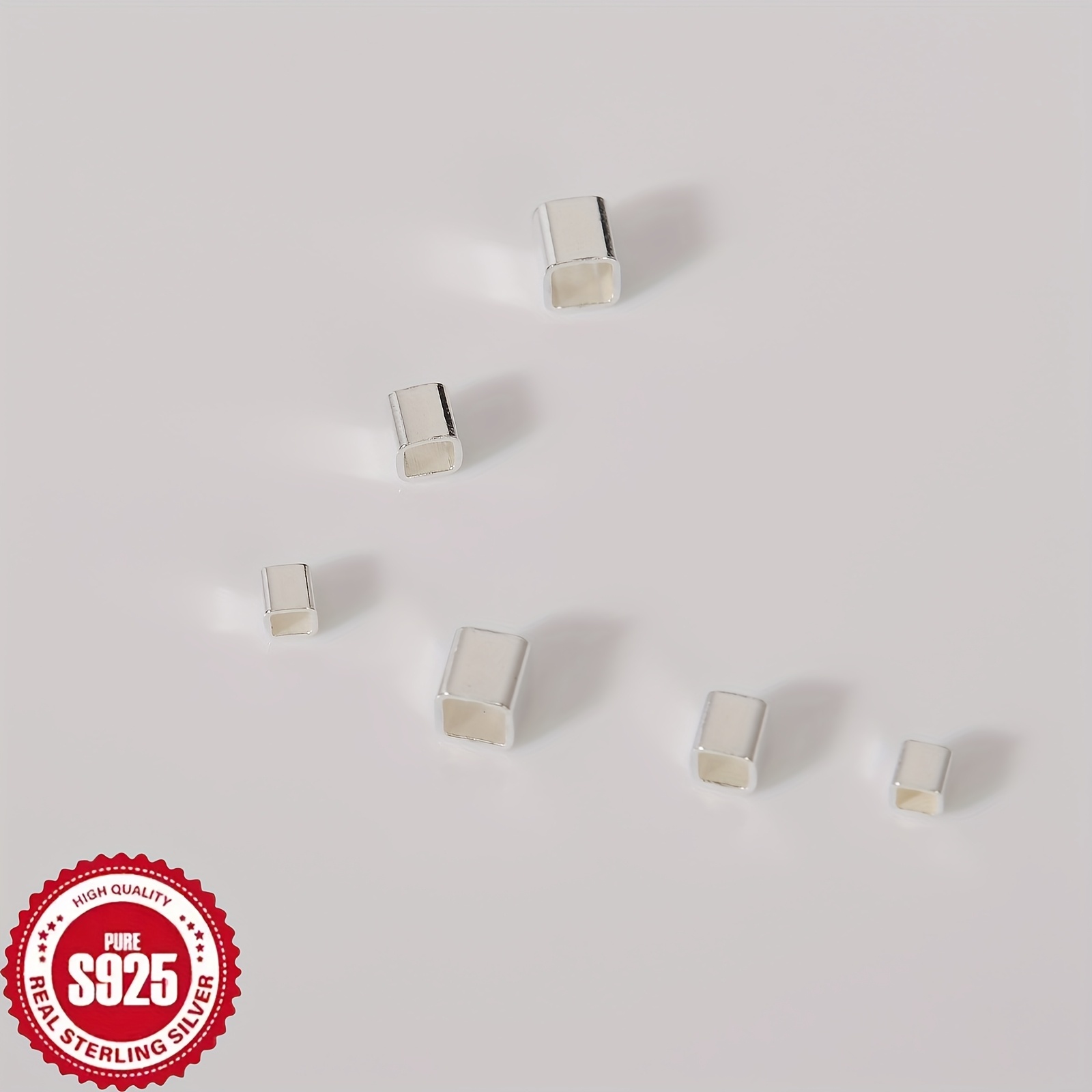 100pcs S925 Pure Silver DIY Spacer Beads for Jewelry Making