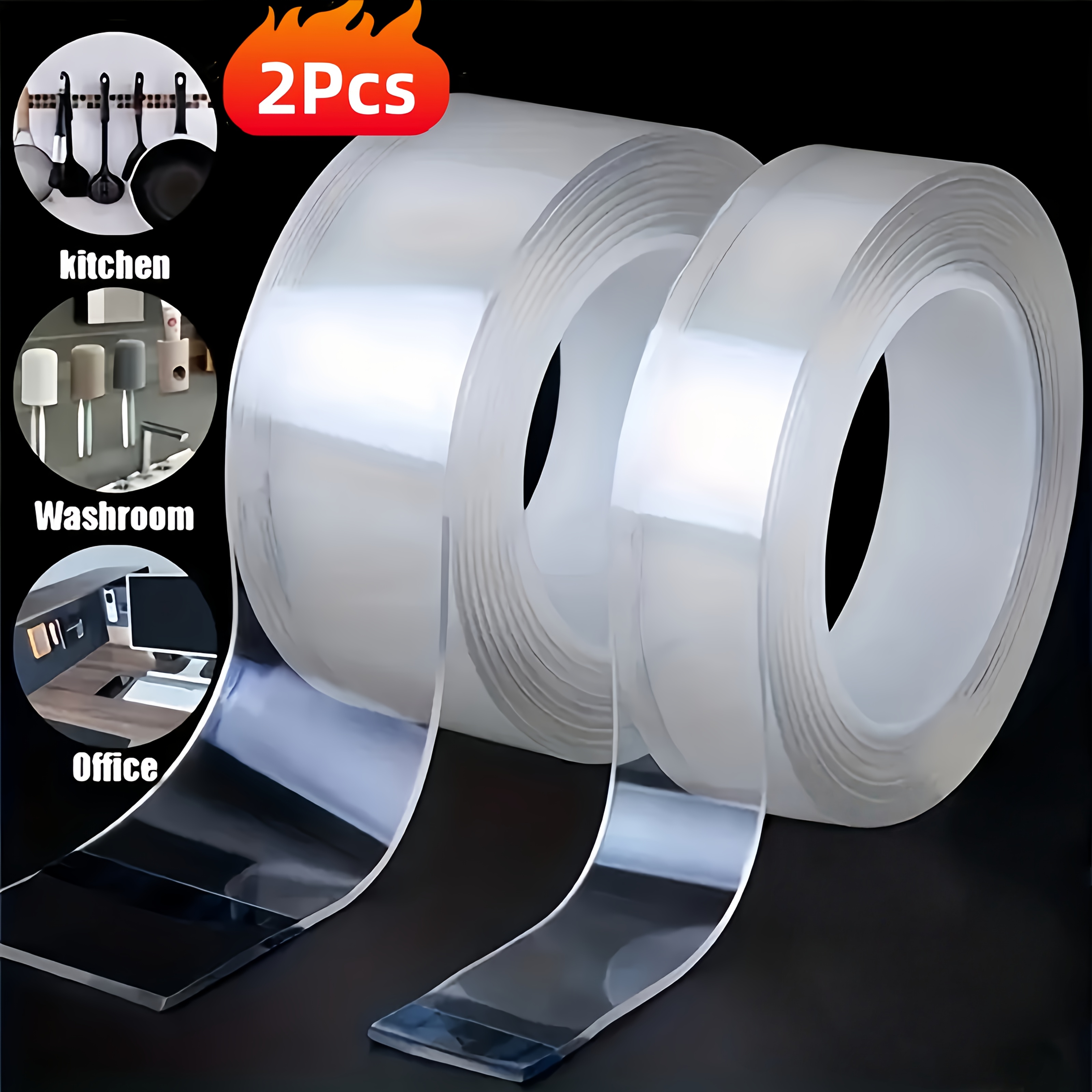 2pcs super strong double sided tapes reusable high tensile no residue for home office and car ideal for crafts painting and wallpaper wallpaper pasting   multi functional   tape craft enthusiasts