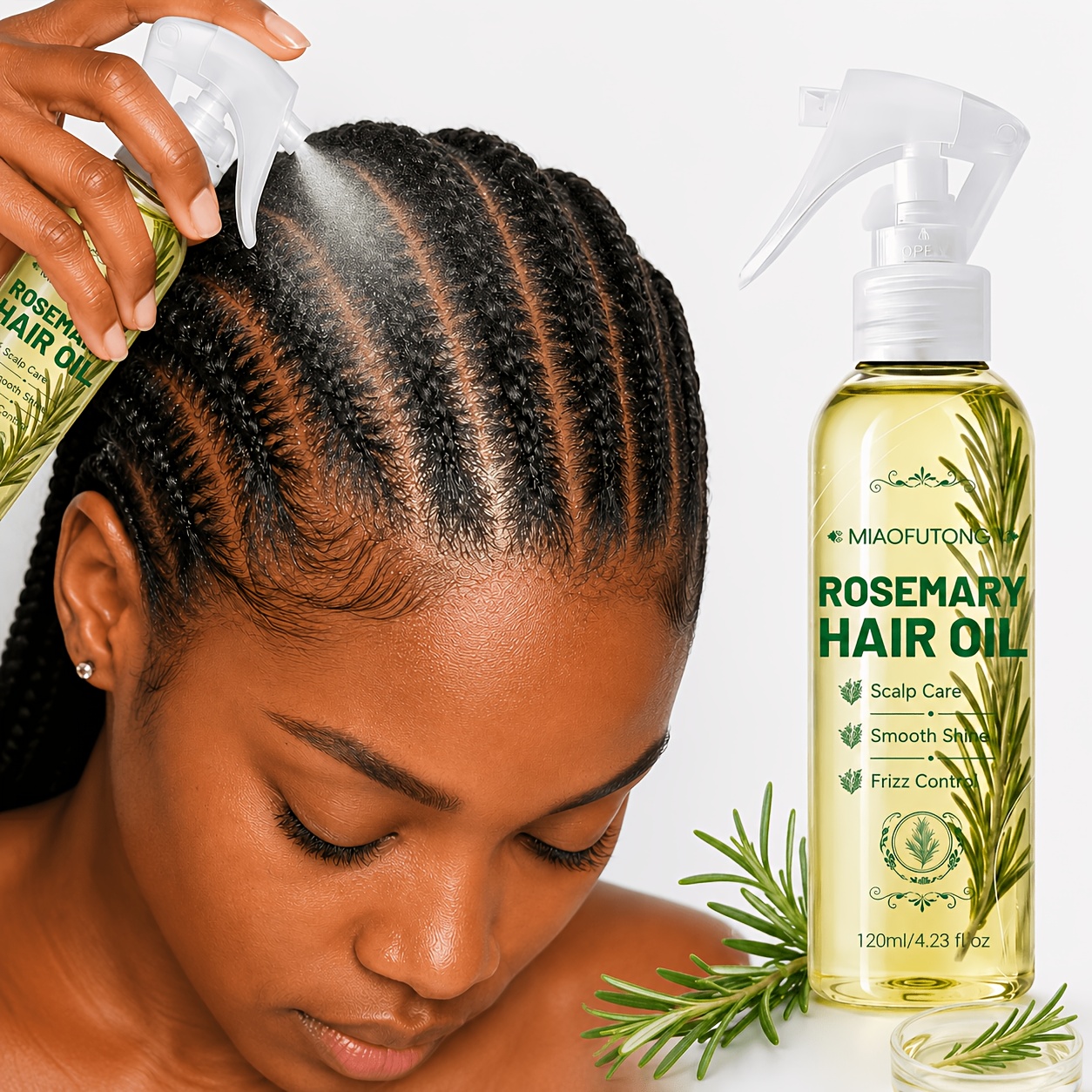 TEMU Real ! [ To Long Hair] 120ml Rosemary Hair Care Essential Oil Spray, Pure Rosemary Oil For , Strengthens Hair , Moisturizes Dry Damaged ,
