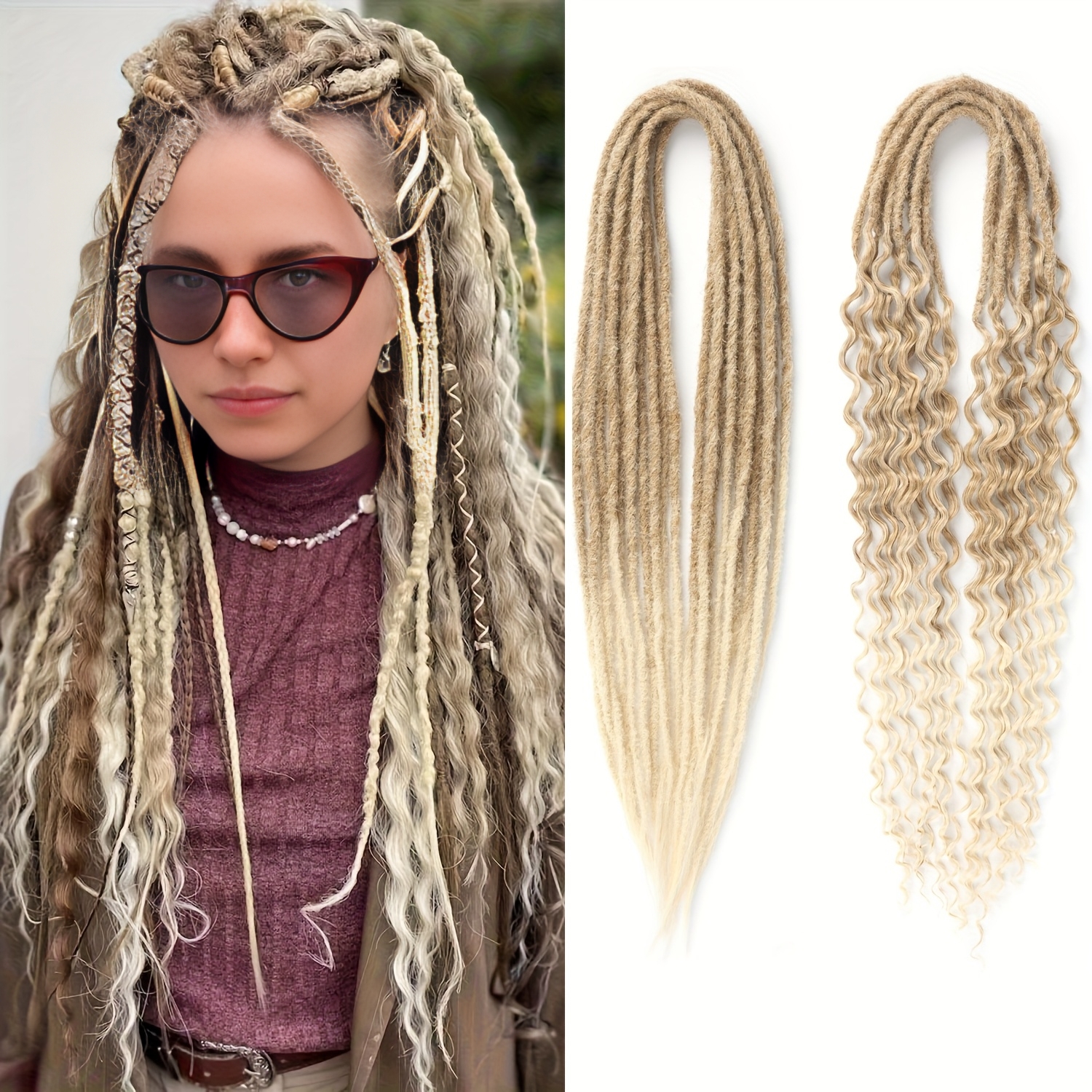 double ended dreadlock extensions sold on Temu United States