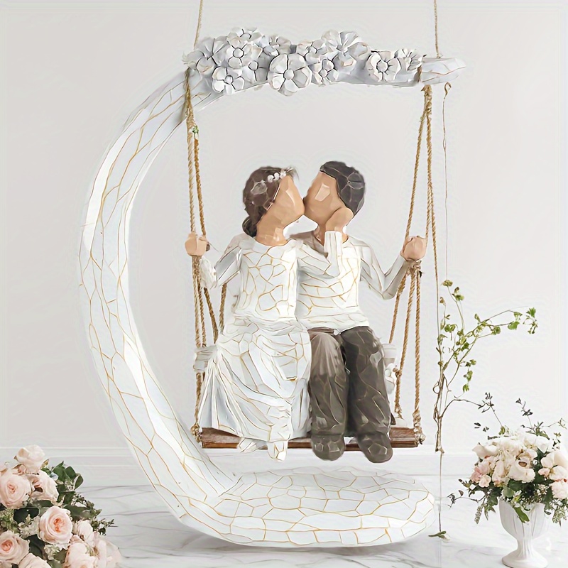 

Romantic Couple Figurines In Love, 9" Hand Sweet Couple Statue To Remember Beautiful Moment, Best Gifts For Valentine's Day Anniversary Weddings