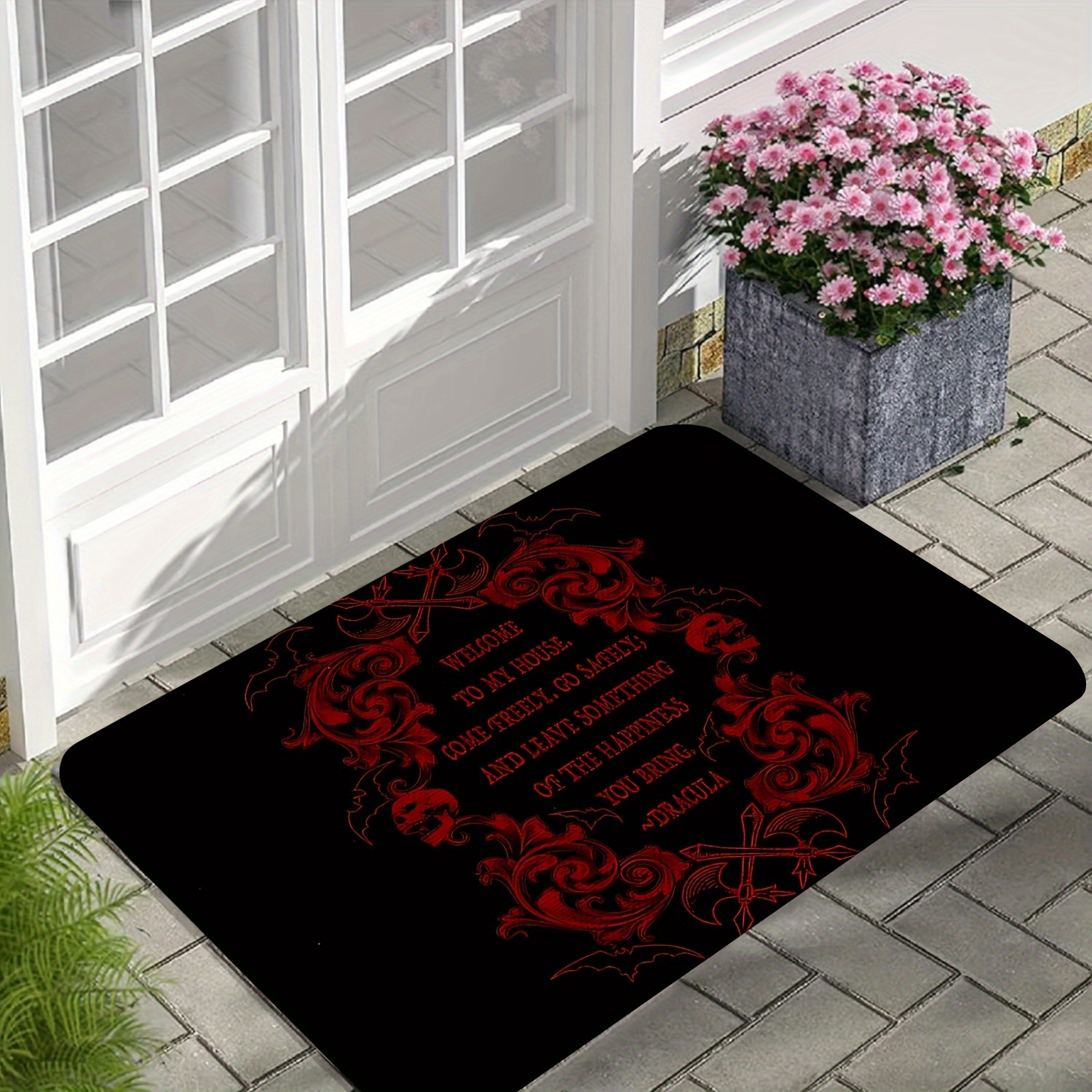 Halloween Gothic Doormat Non slip Machine Washable Polyester Temu