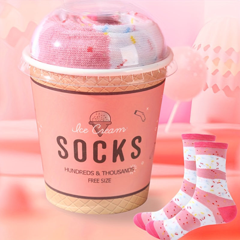 1 paire chaussettes mi courtes femmes cornets crème - Temu France