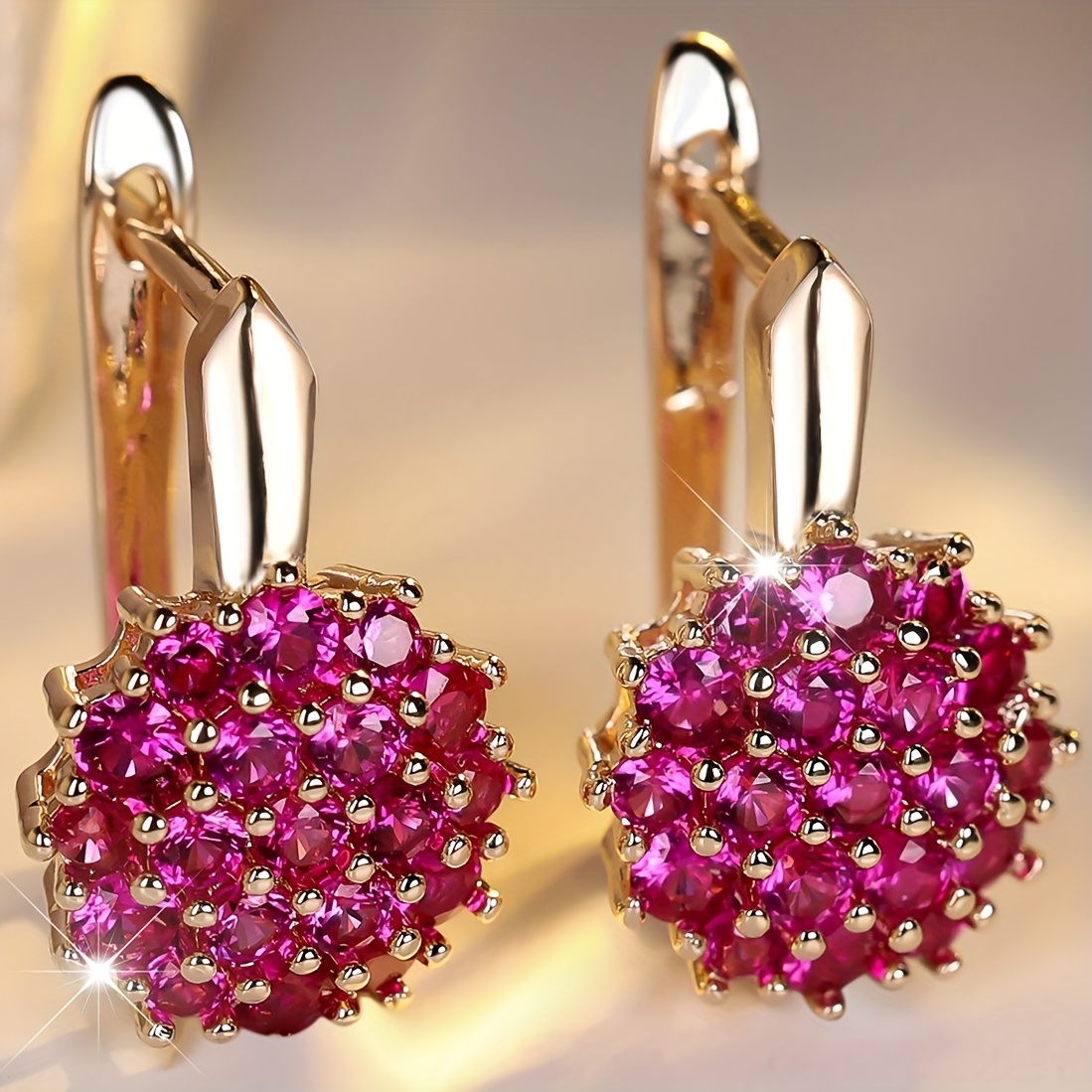E-shop ANGOL Ein Paar luxuriöse, klassische, modische, elegante Damen-Ohrringe mit synthetischem Zirkonia-Einlegearbeiten, ein feines Geschenk zum