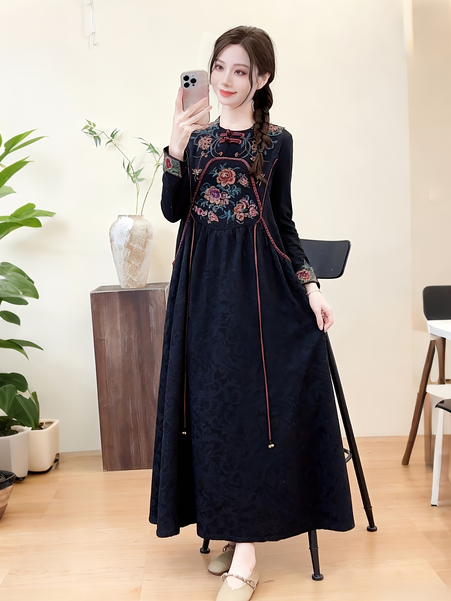 s traditional chinese ethnic korean hanbok style maxi dress Temu