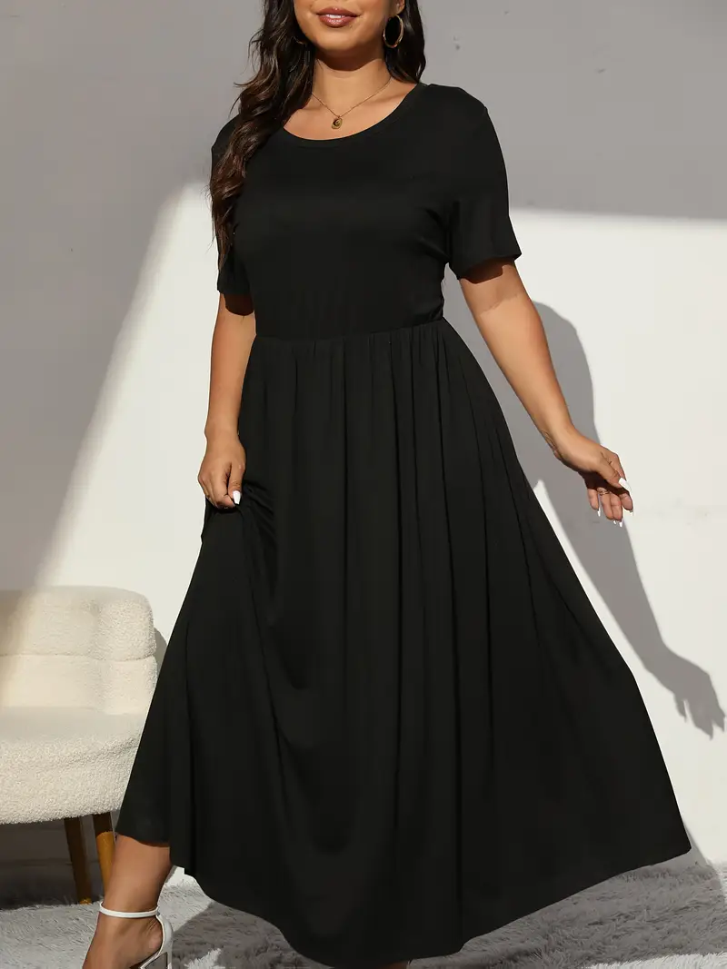 womens plus size elegant short sleeve long home dress 100 - Temu Bahrain womens plus size elegant short sleeve long home dress 100 - Temu Bahrain