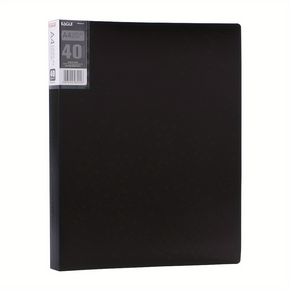 Eagle 40- Portfolio Binder With Clear Sleeves, 8.7" X 11.8" - Holds 80 Pages For Displaying Artwork, Documents & Certificates, Eagle