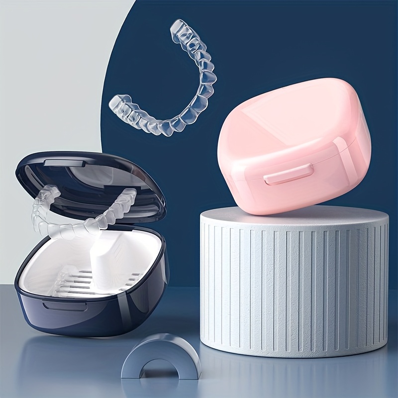 Waterproof & Moisture-Resistant Lockable  Case - Portable Teeth Straightener & Retainer Storage Box with Locking Mechanism, for orthodontic Aligners, Dentures, Night - Travel-Friendly