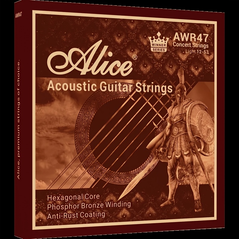 TEMU Professional Acoustic Guitar Strings Awr47l Set, Coated High Carbon Steel Wire Gauge Strings, Coated Hexagonal High Carbon , Bronze (standard