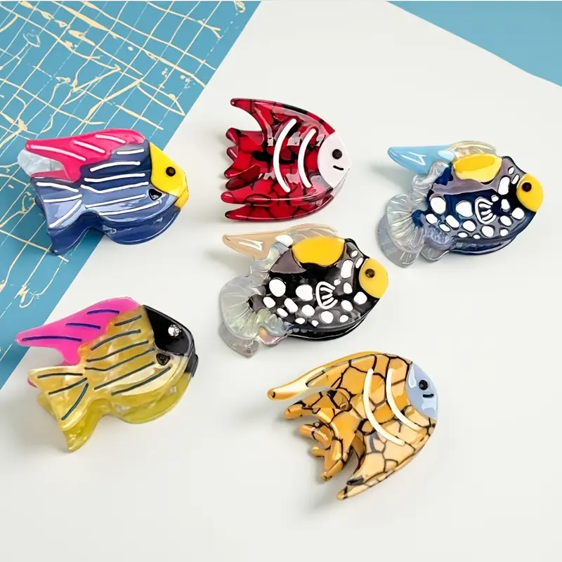 two items from     niche ornamental fish hair clips small acetate side clips bangs clips half up hair claw clips unique and   accessories suitable for everyday styles parties and travel Product details 0