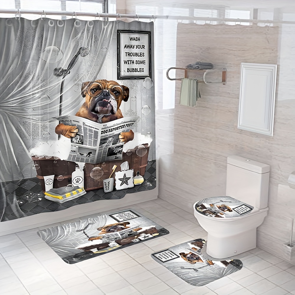 Fox Shower Curtain 3D Printed Cartoon Anime Animal Bathroom