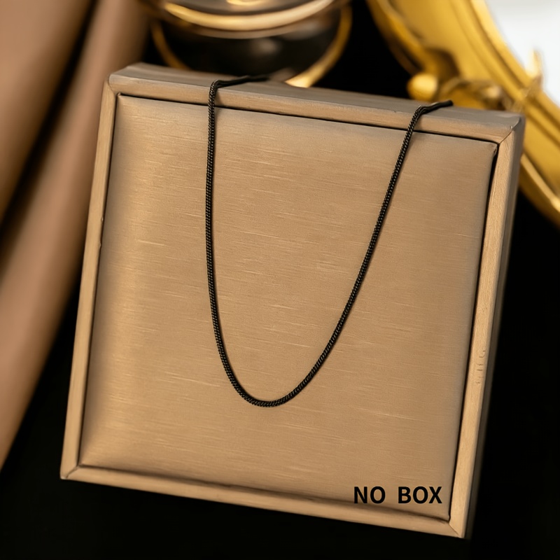 Women's Minimalist Black Snake Bone Chain Necklace, High-End Design