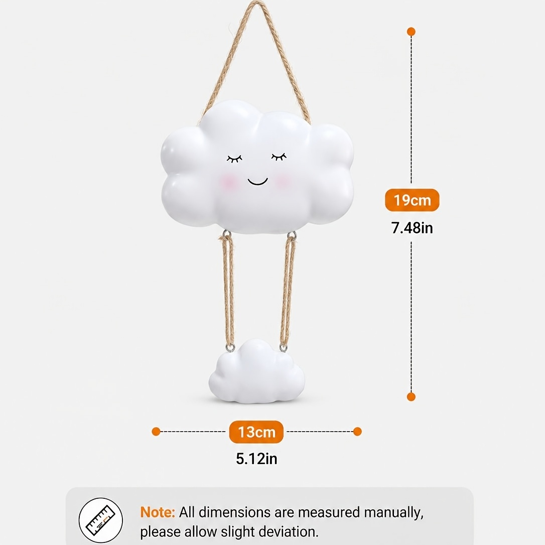 TEMU 1pc Cloud-shaped Hanging Planter With & Dangling Clouds - Lightweight Abs Resin Wall/ceiling Planter Suitable For Trailing Plants, /outdoor
