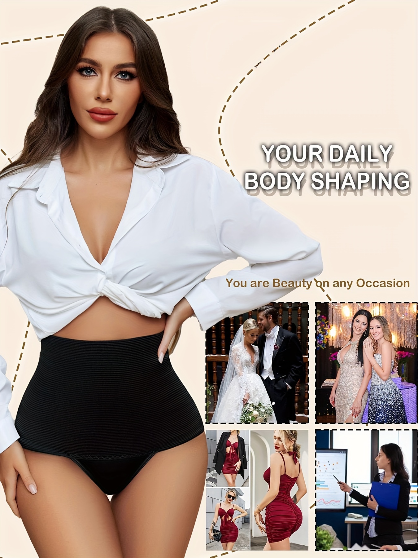 High Waist Solid Color Body Shaping Panties