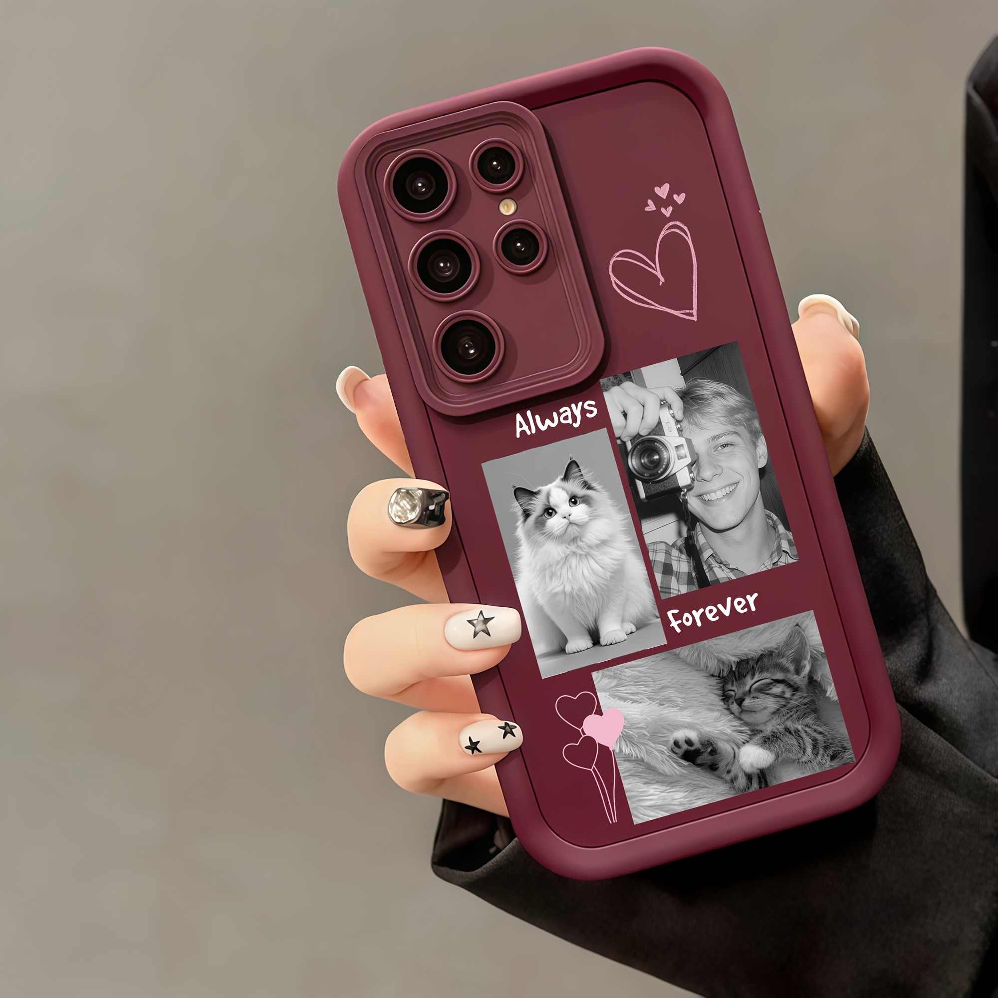 TEMU para Teléfono - Fotos Personalizadas Convertidas a y Negro, Compatible con Samsung Galaxy S26 S25 S24 S23 S22 S21 S20 FE A56 A55 A54 A53 A52 A35