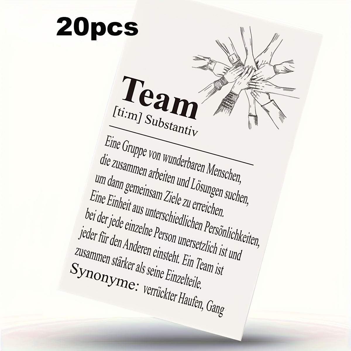 Image of 20 Team Mini Cards, German Colleague Cards, Employee Cards, Cards, Thank You Cards, Greeting Cards, And Farewell Cards For Job