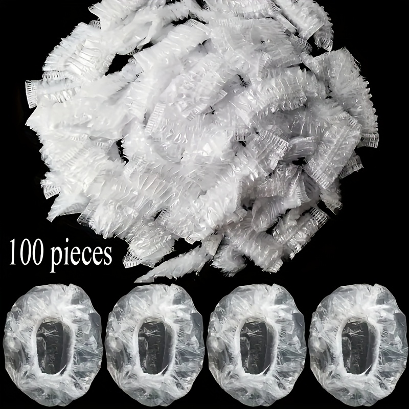 100 Pezzi Monouso Doccia Paraorecchie Trasparente Paraorecchie - Foto 11