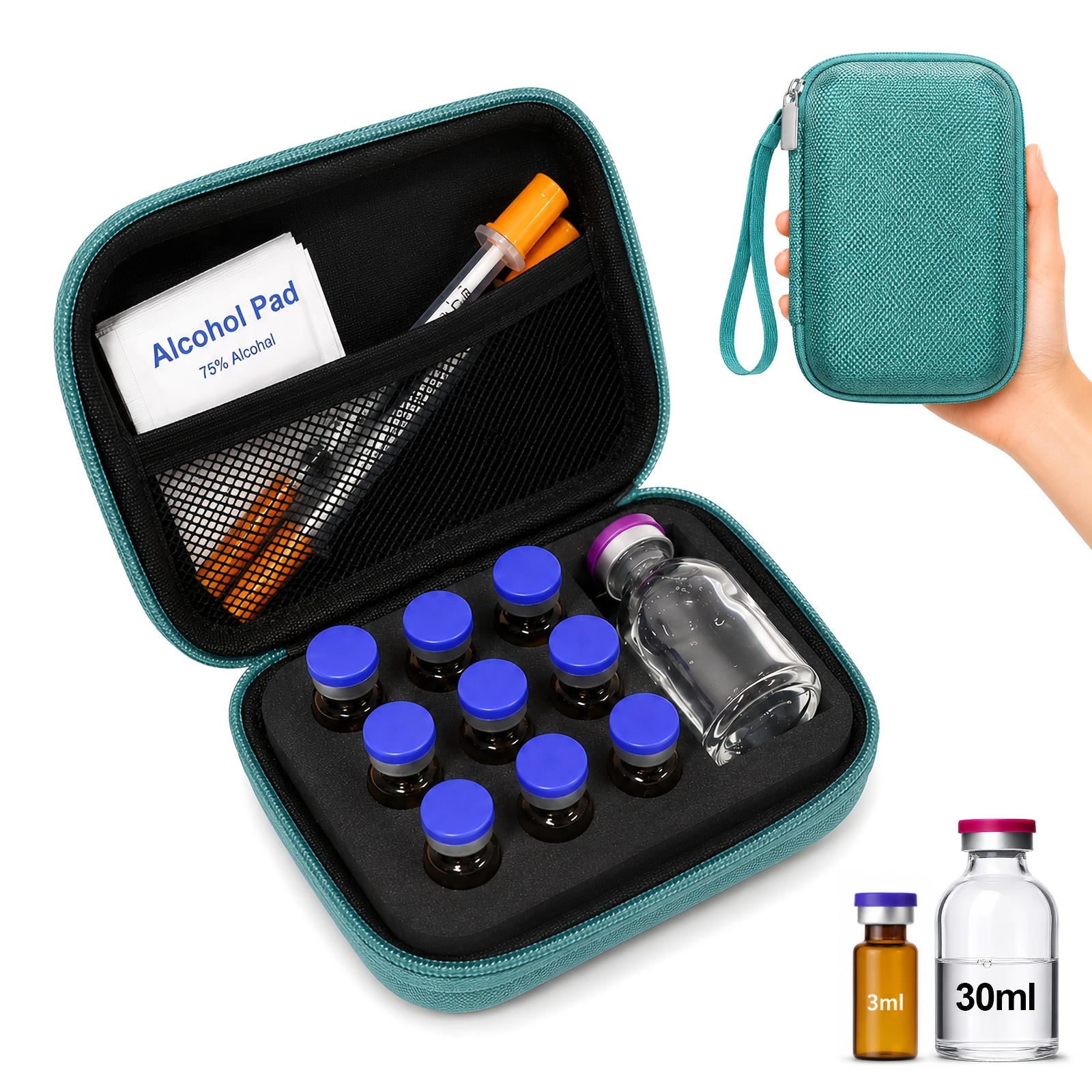 bac water in fridge * Case for Storage, Portable Organizer for 3ml Vials and 30ml Water, Diabetic Travel Bag for Injection Supplies Other Hormones Size:10mg Sandoz Vitamin B12 Injectable