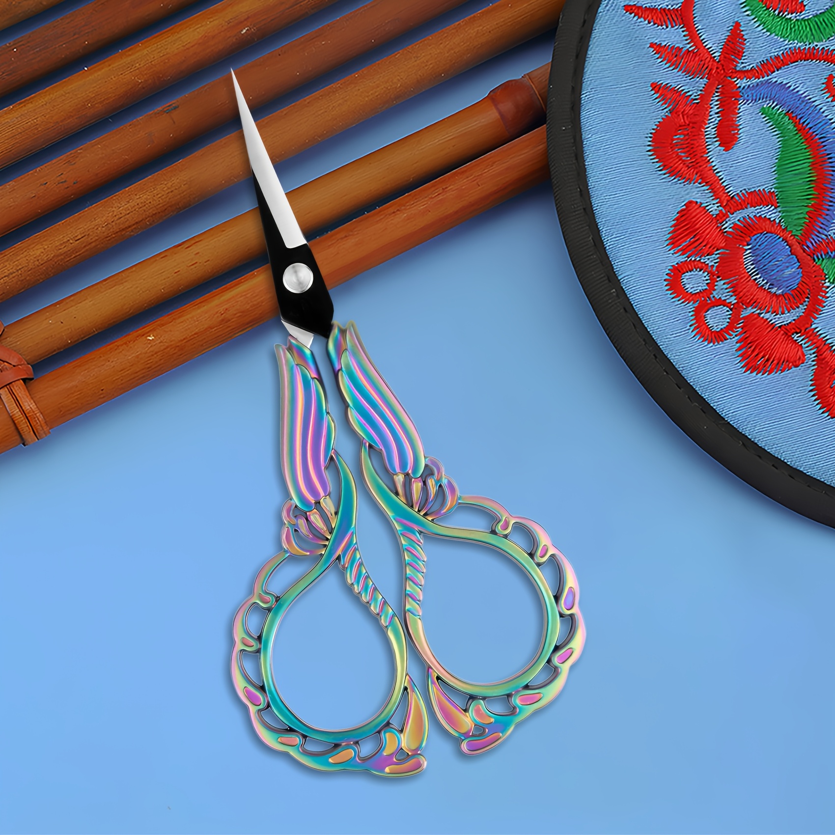 TEMU 1pc Durable Vintage Scissors Steel Sewing Scissors Short Cutter Mini Embroidery Tailor Scissors Thread Scissors Fabric Cutter Craft Tool Sewing