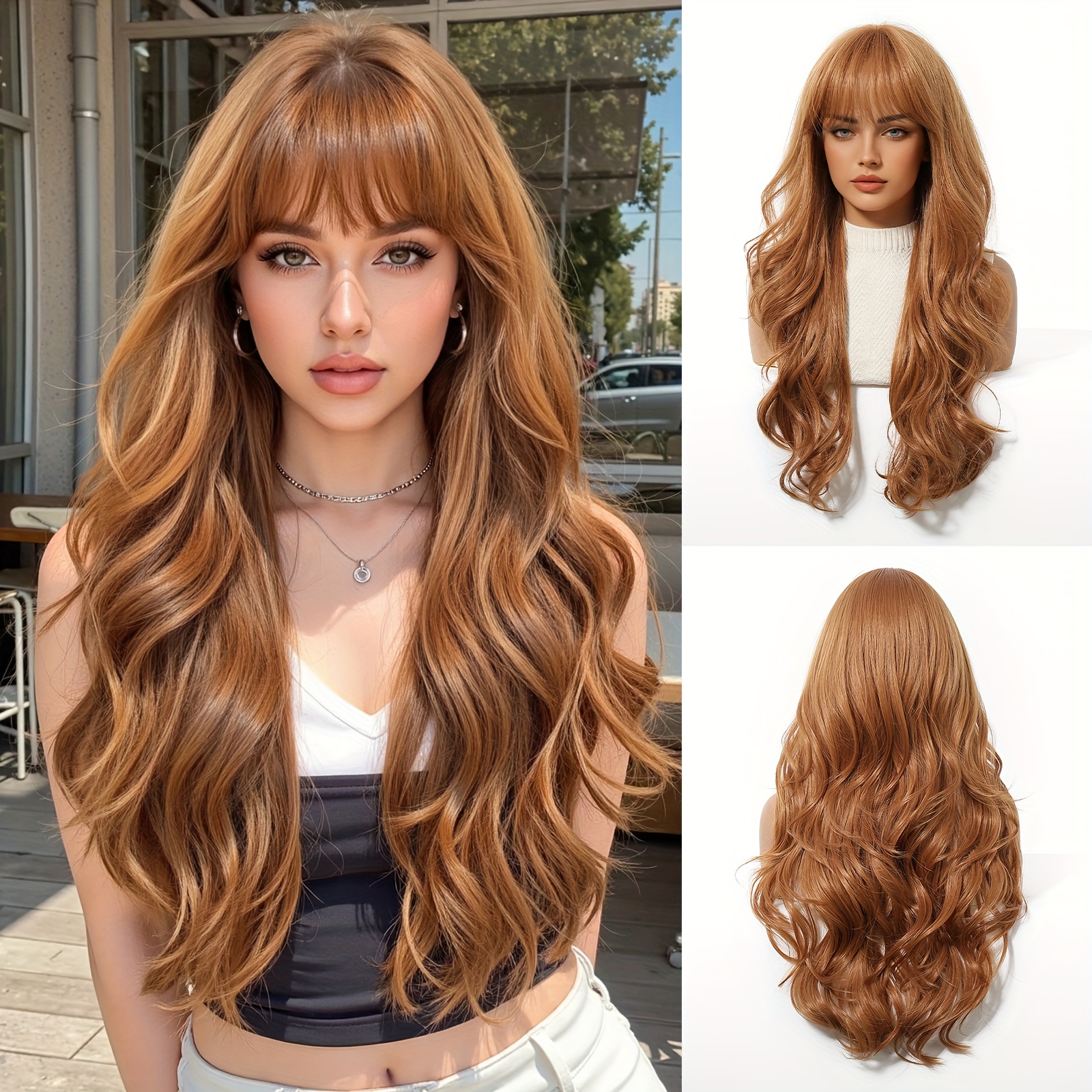 Image of 24" Long Curly Synthetic Hair Wig For Women - Body Net Cap, Touch, No Shedding, Perfect For Halloween, Christmas, Daily Wear, Halloween Wig, Natural Look Wig, Wig, Hair Items, Whole Head Wig