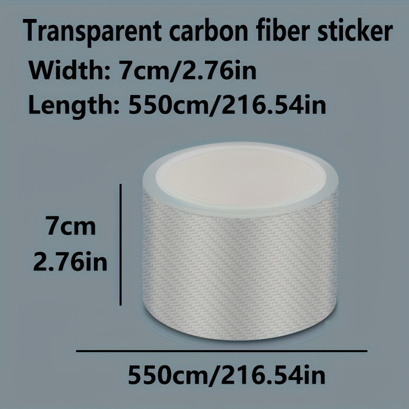 TEMU Colum 7d High-gloss Transparent Carbon Fiber Window & Body Protective Film - Diy Car Sticker Suitable For Doors, Mirrors, Pedals - Anti-scratch,