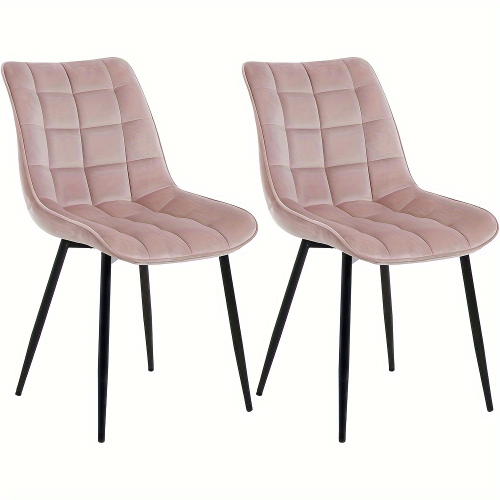 2pcs Dining Room Chairs Kitchen Chairs Upholstered Chairs Living Room Chairs Armchairs With Backrest, Velvet Seat, Metal Feet