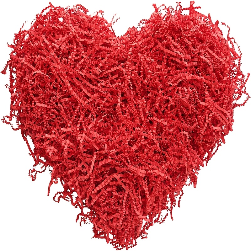 

100g Red Paper Filler - Heart-shaped Gift Wrapping For Valentine's Day, Christmas, Easter Basket Stuffers, Creative Egg Decorations, And Craft Projects