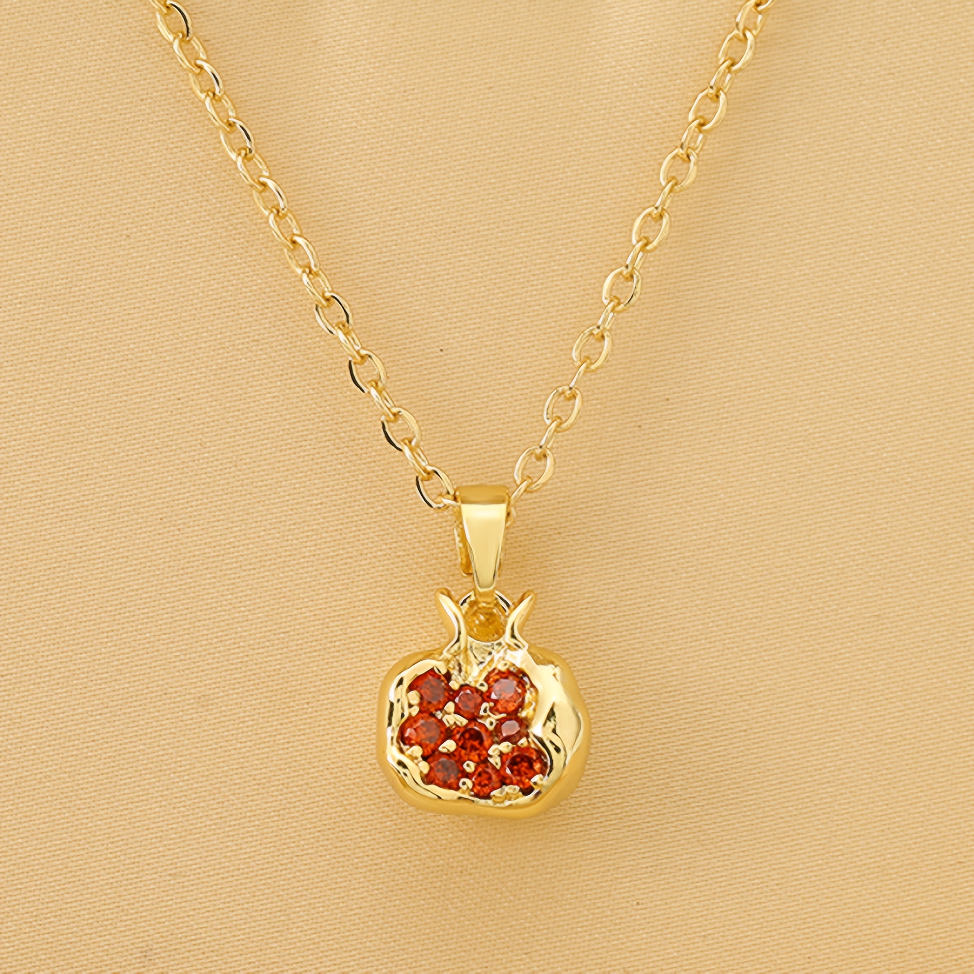 Copper Pomegranate Fashion Pendant Necklace, Exclusive Valentine's Gift
