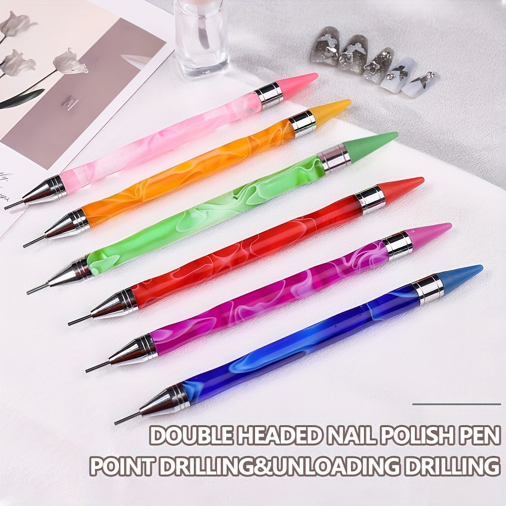 

Dual-ended Nail Art Dotting Pen - Acrylic & Stainless Steel, Options For Easy Manicure And Pedicure