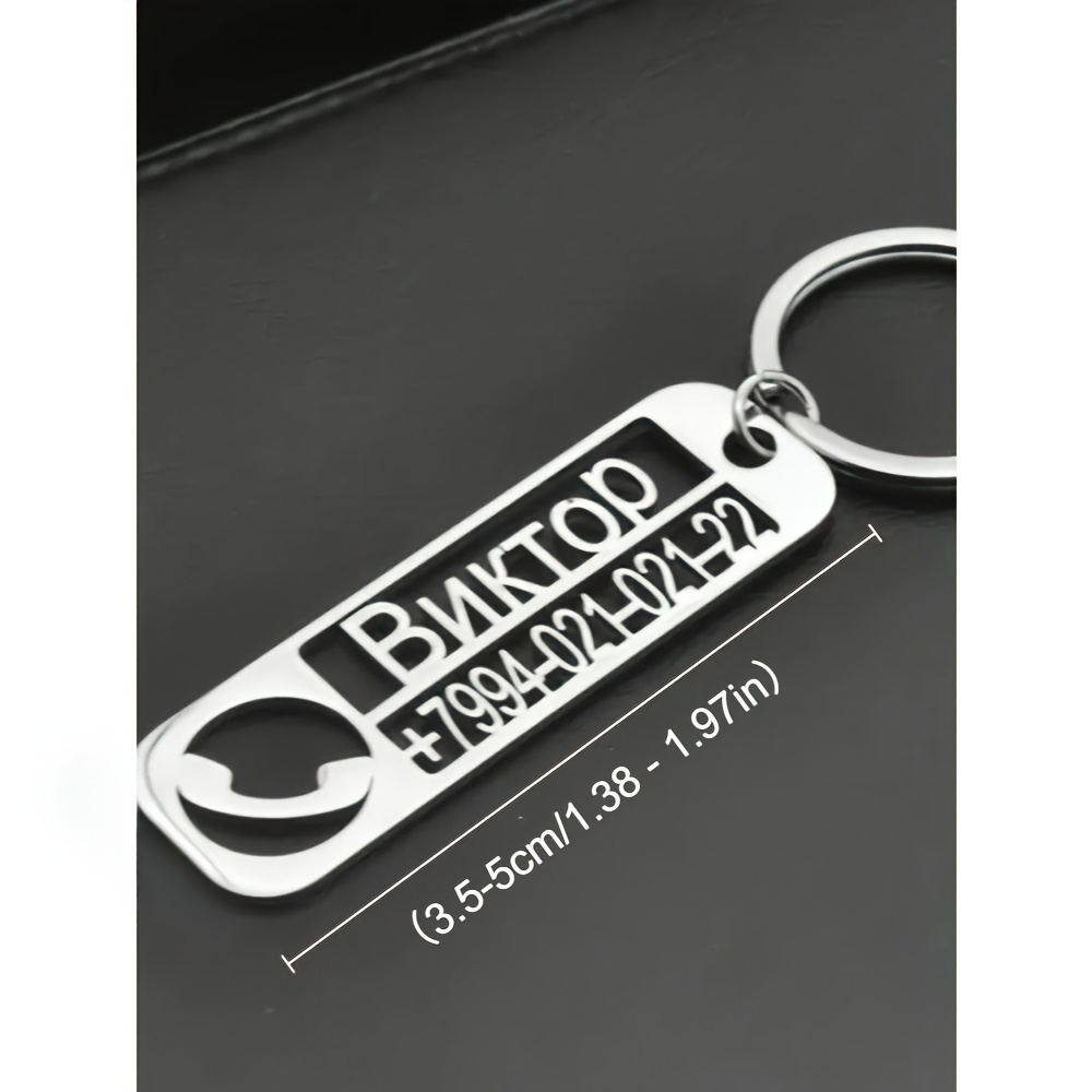 TEMU Llavero Personalizado - Personalizado, Número de Teléfono, Llavero Anti-Pérdida - Regalo para , Día de la y Día