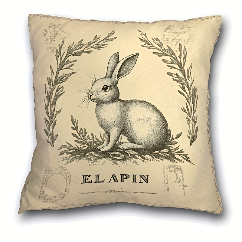 

1pc, Easter Bunny, Egg, Short Plush Pillow Case