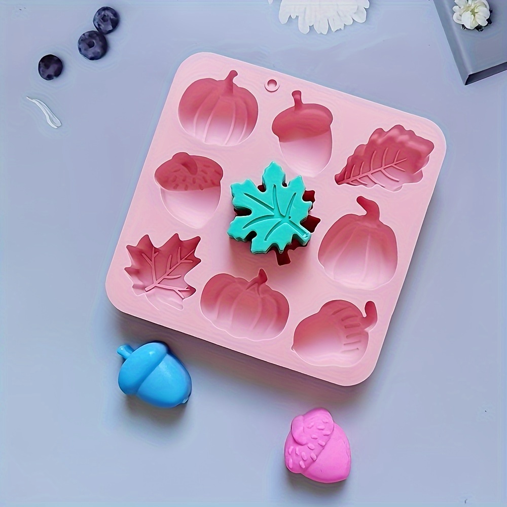 

1pcs 3d Pumpkin Silicone Mold Fall Silicone Mold Halloween Thanksgiving Candy Mold Autumn Maple Leaf Shape Chocolate Pan Baking Tray Molds For Cake Decoration