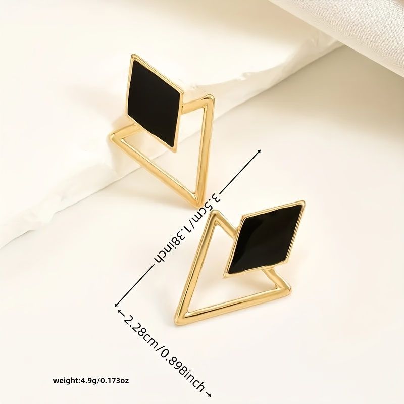 Geometric Triangle Dangle Earrings Resin Accents Vacation Novelty Earrings