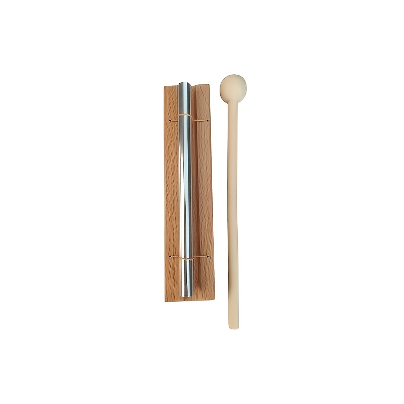 TEMU Single-tone Phoneme Wind Chime With Wood Stand And Aluminum Rod, Pleasant Sound, , Suitable For Daily Home Use, Great For Meditation, A Music