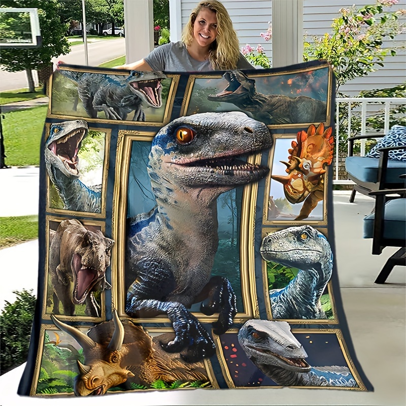 High quality Prehistoric dinosaur flannel toddler blanket