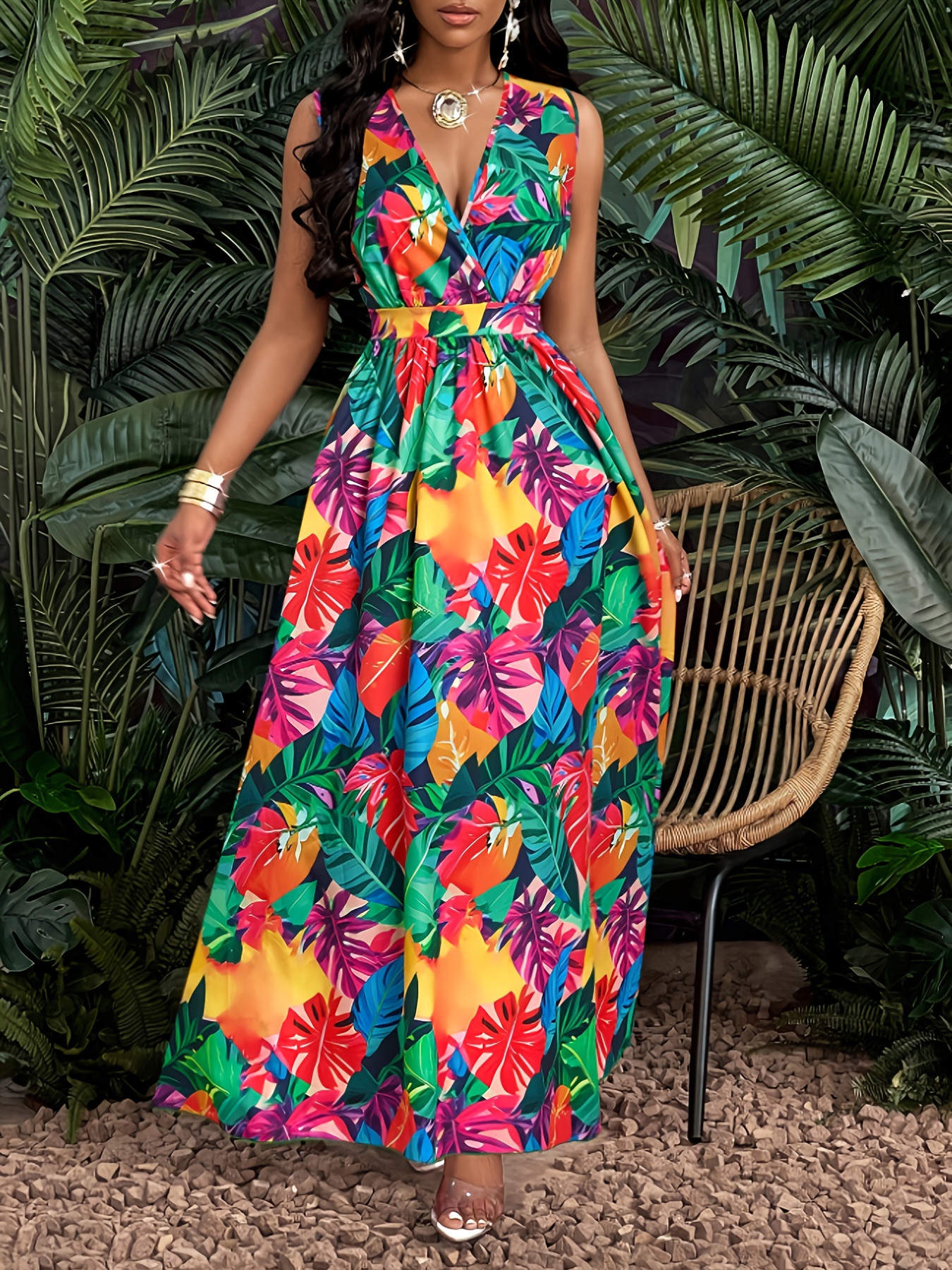 white christmas dresses Cloud Cream Maxi Hawaiian Dress for Summer Style main image 1