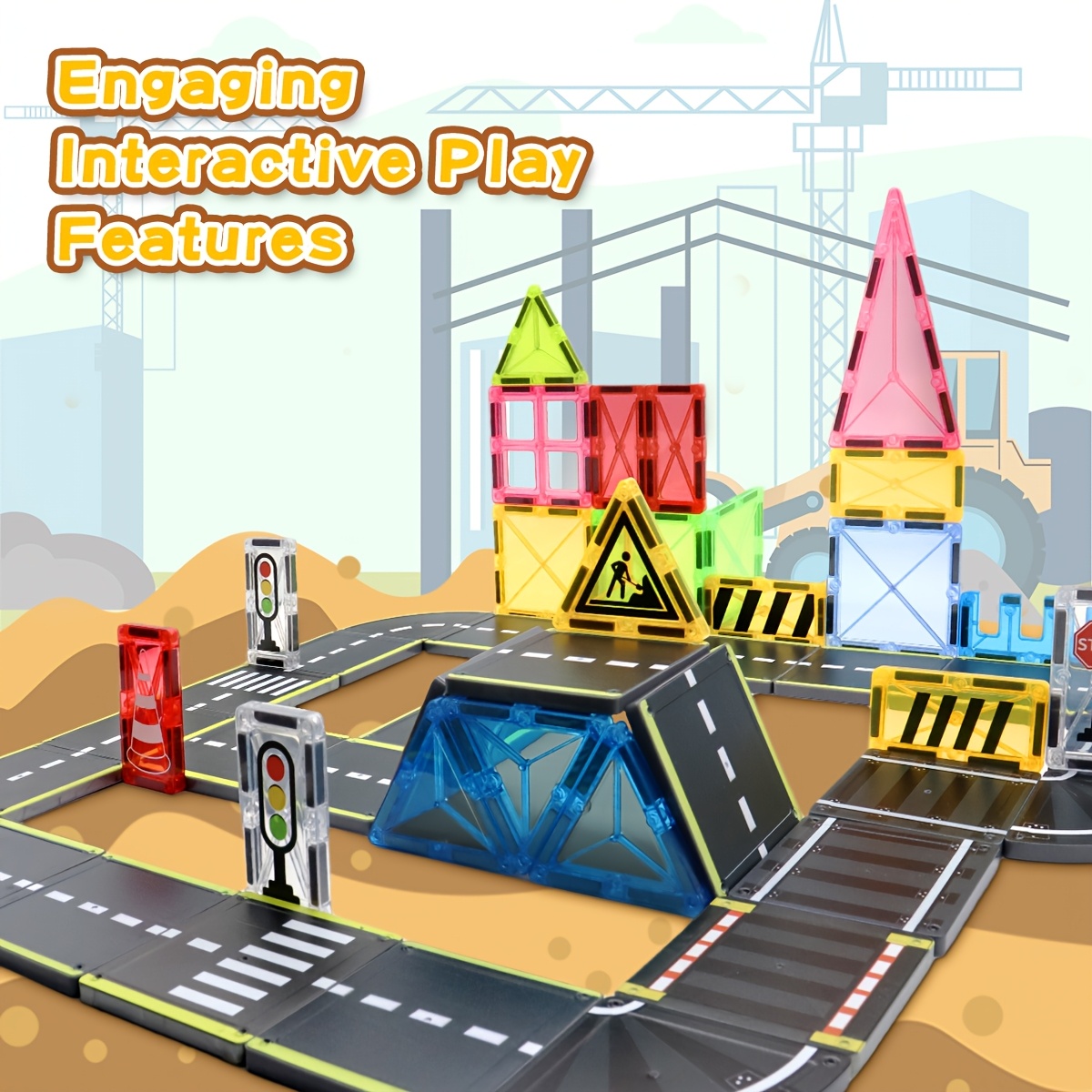 Magnetic Building Road Assembly Set for Creative Learning