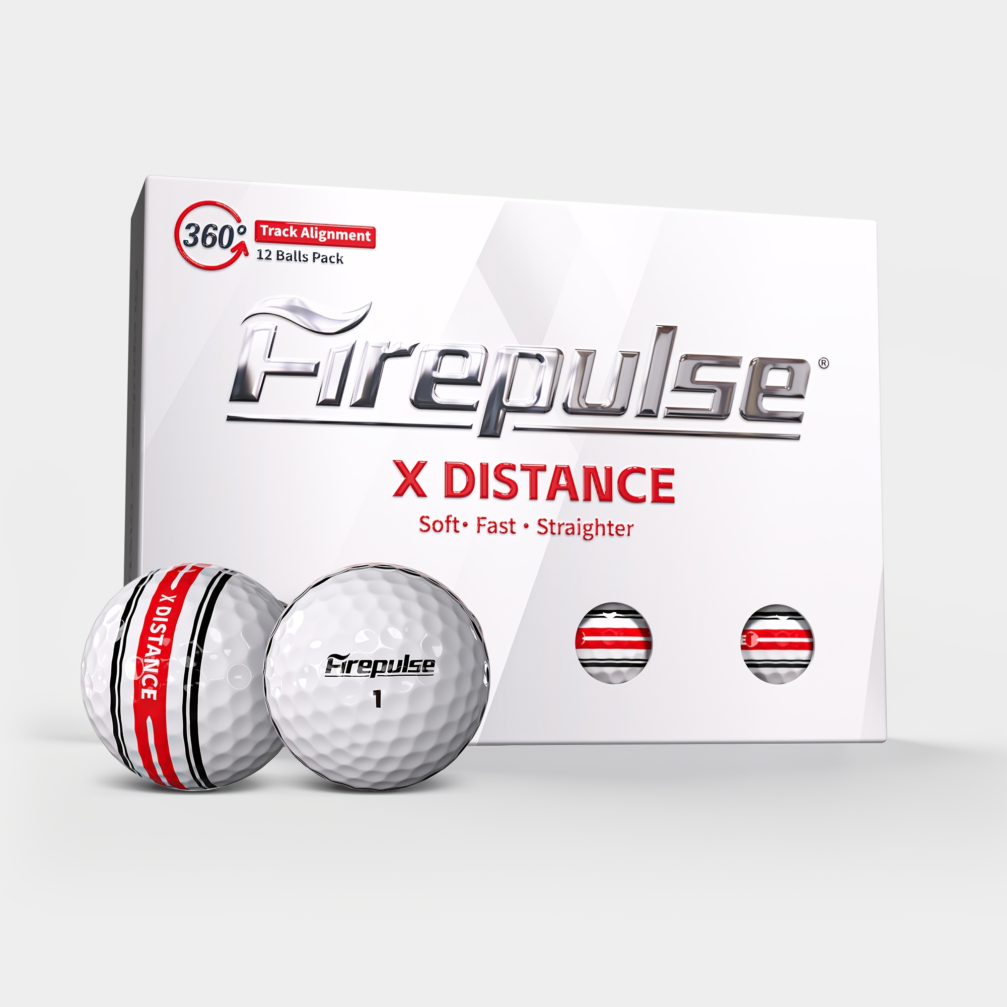 TEMU Firepulse X Distance Golf Balls - 12pcs, 2-layer, 80 Compression, White, Long Distance, Suitable For Beginners And Golfers