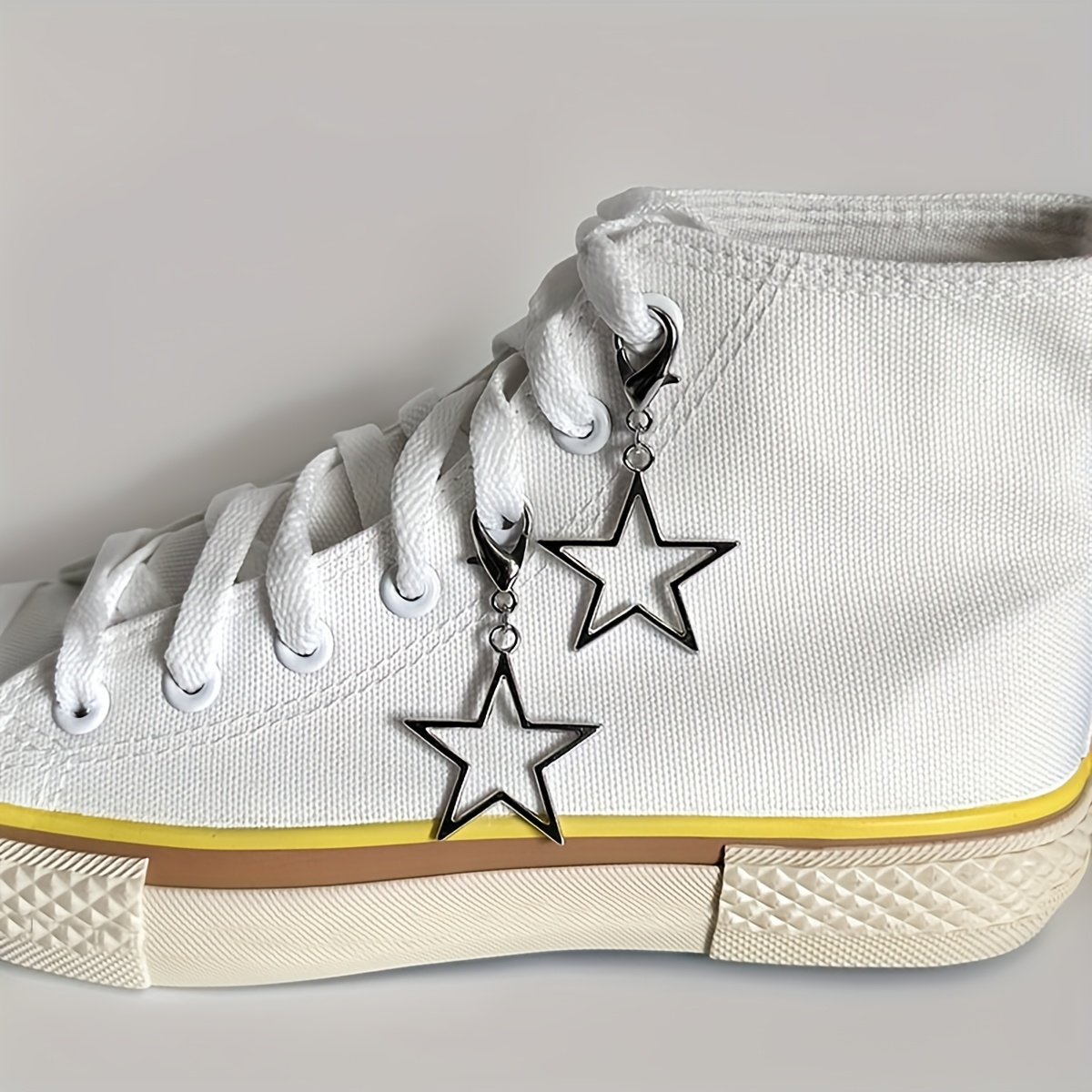 

4pcs Y2k Star Pendant Set For Boots & Shoes - Alloy, Hollow Detail,