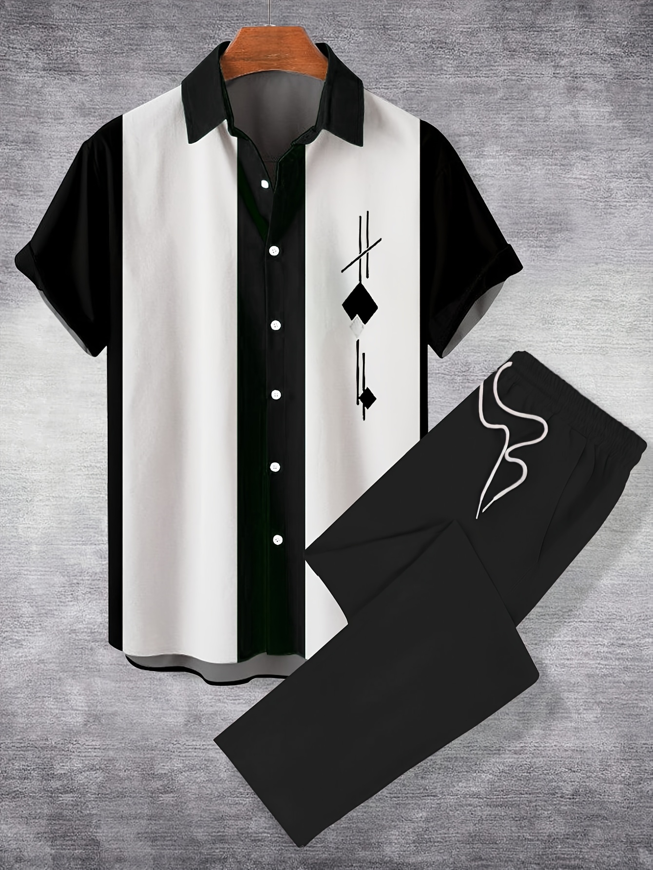 conjunto casual piezas hombre camisa manga corta corbata Temu Peru