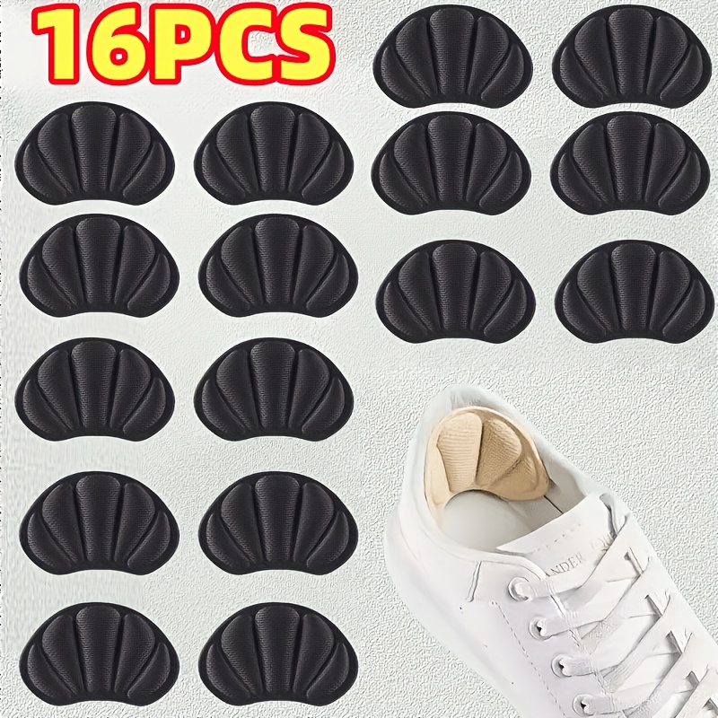 TEMU 16pcs Self-adhesive Heel Pads, Memory Foam - Thick, Non-slip, Shock-absorbing Insoles, Adjustable Shoe Size, Prevents Heel Chafing, Suitable For