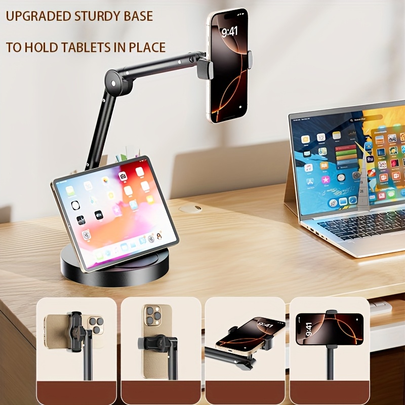 Top Shot Mobile Phone Holder, Desktop Mobile Phone Holder, Mobile Phone Shooting Bracket, 360 Degree Adjustment, Suitable for Live Broadcasting and Video Recording