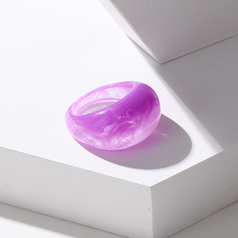 3/5/7/9 Simple Candy-Colored Acrylic Stackable Rings Set